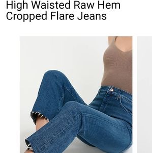 Express Dark Wash High Waisted Cropped Flare Jeans